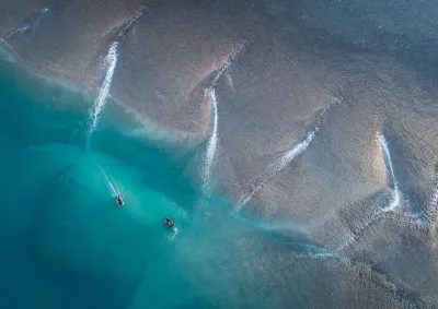 Aerial view of low tide at Montgomery Reef, Kimberley Coast