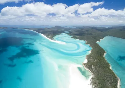 Huge unique arial panorama of the famous Whitsunday Islands